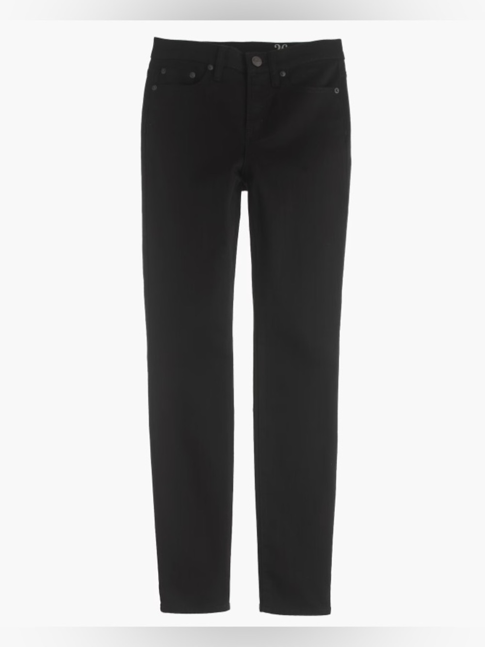 J. Crew Women's Toothpick Jeans High Rise True Black Size 27